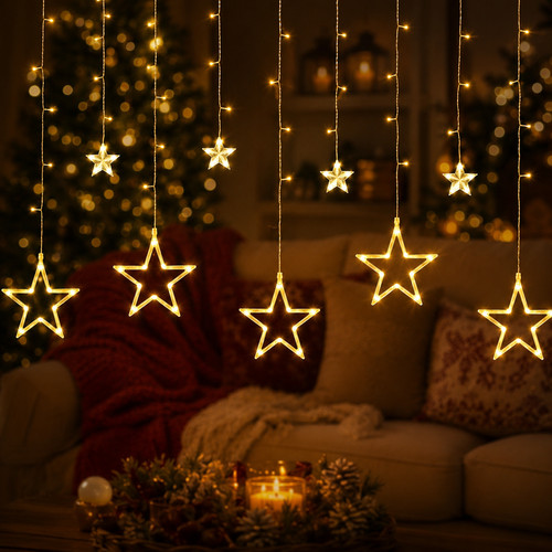 Tenda stella natale 138 led - tenda,