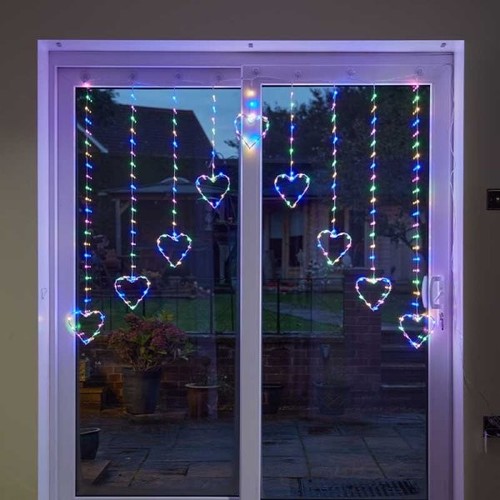 Tenda cuore luci finestra - finestra, rete