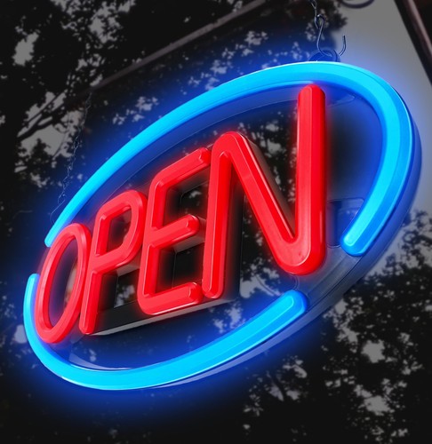 Insegna led aperta - aperta, per