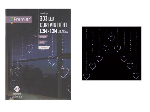 Tenda led arcobaleno cuore - tenda,