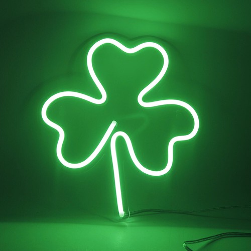 Green led clover neon - led,