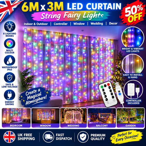 Stringa tenda led 6mx3m fata - led,