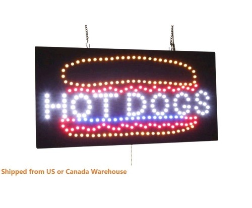 Insegna hot dogs - hot, 24"x12"
